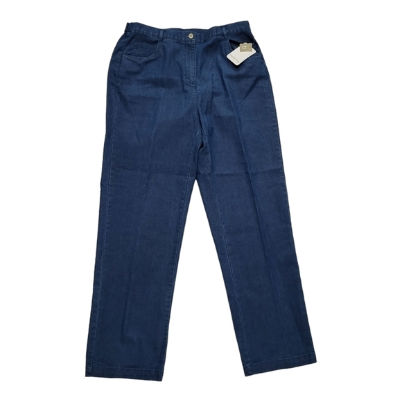 Breckenridge Blue High Waist Side Elastic Waist Denim Pants With Pockets Size 12 - Picture 1 of 7